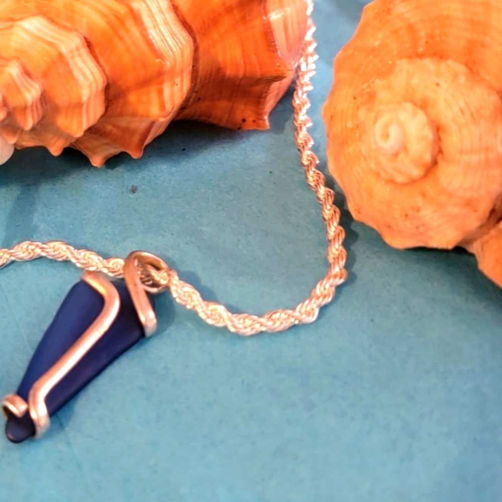Seaglass .925 Pendant Handmade w/choice of chain